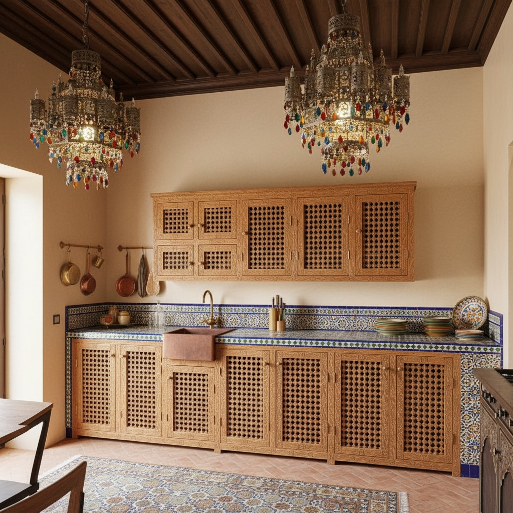 Granada moorish kitchen Custom cabinet