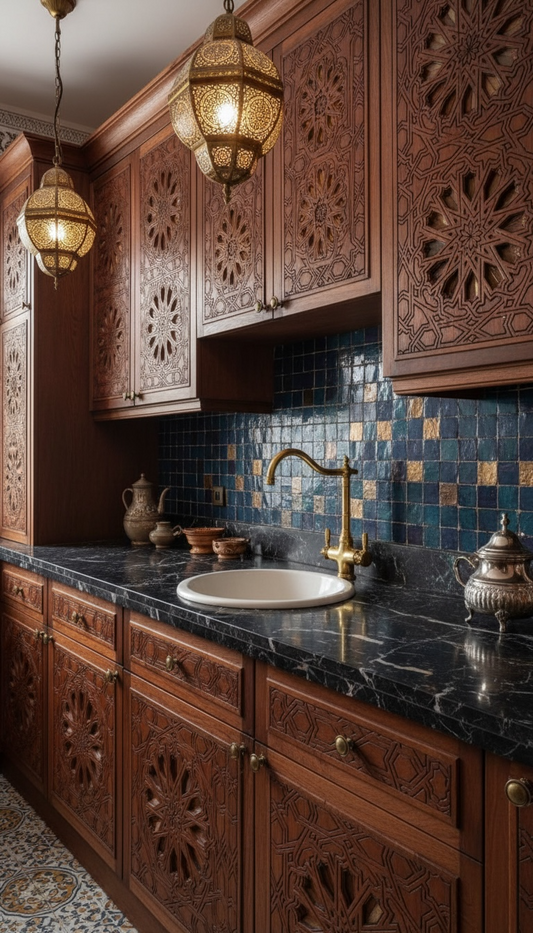Custom Kitchen Cabinets With Moroccan Soul