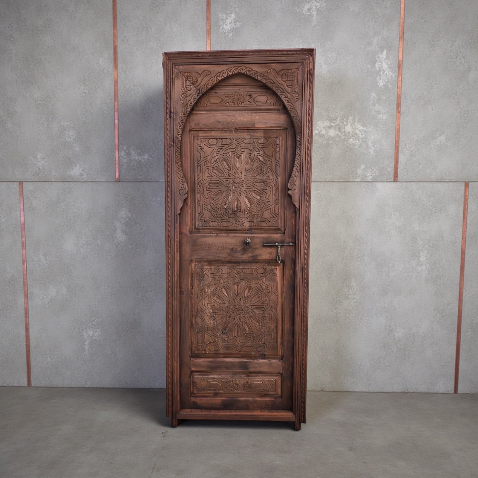Decorative Fez door from My Store, featuring intricate geometric patterns and vibrant colors, suitable for interior or exterior use.