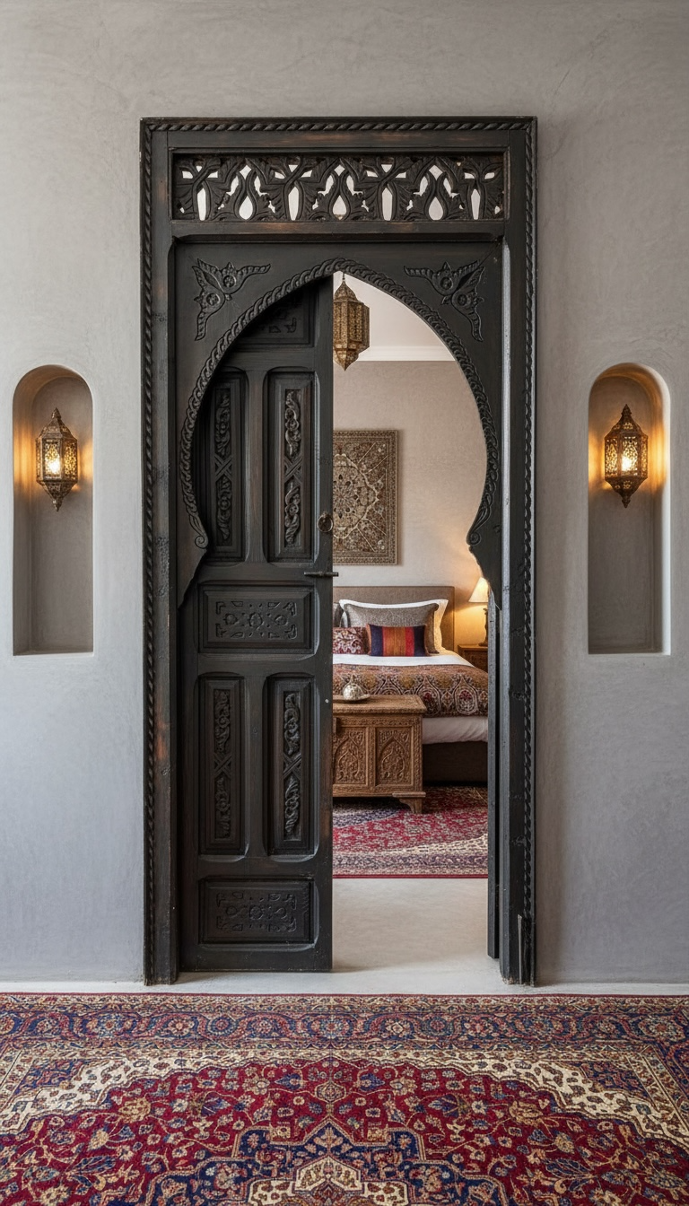 Darna black arch door