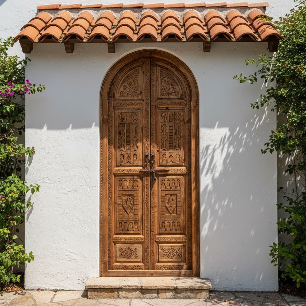 Old wooden door with rustic details, featuring weathered texture and vintage charm, from the Cordoba collection by My Store.