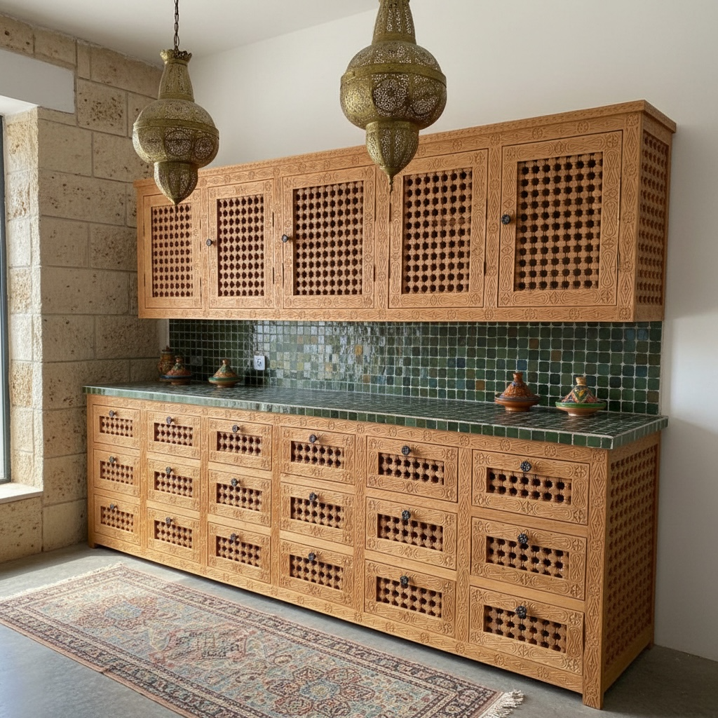 Granada moorish kitchen Custom cabinet