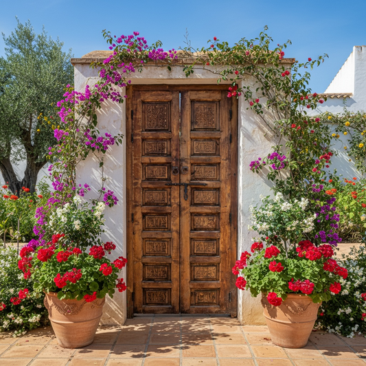 Vintage Moroccan Nassirid door with intricate wood carvings and traditional design, showcasing craftsmanship and historic beauty.