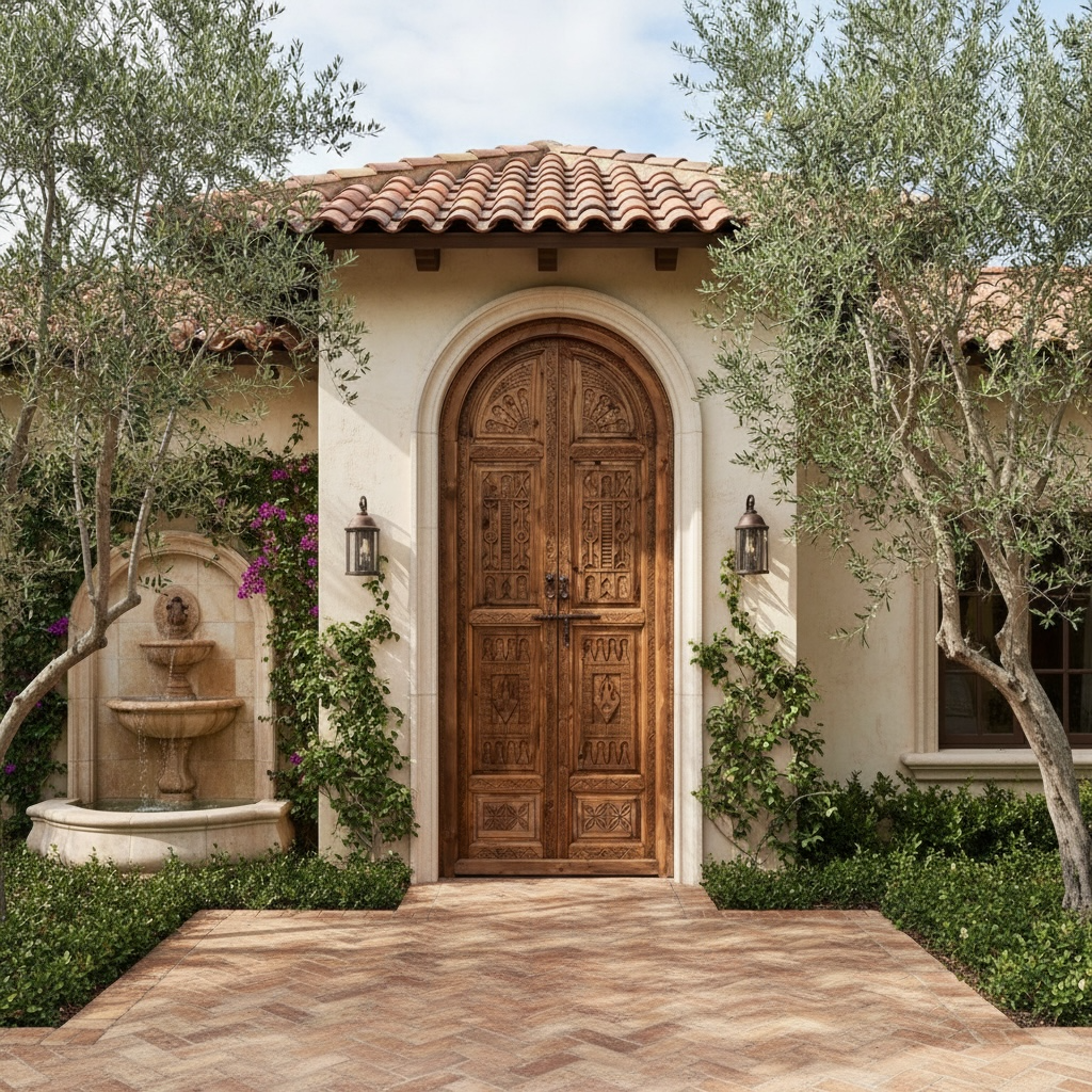 Moroccan Alhambra palace door with intricate carvings and traditional design, showcasing detailed craftsmanship and vibrant colors.